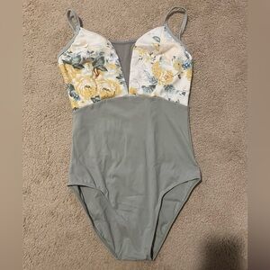 Floral V neck Ballet Leotard/Swimsuit L